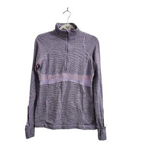 Lululemon Sweater 8 Womens Run Full Tilt Pullover 1/4 Zip Lavendar Heathered Gym